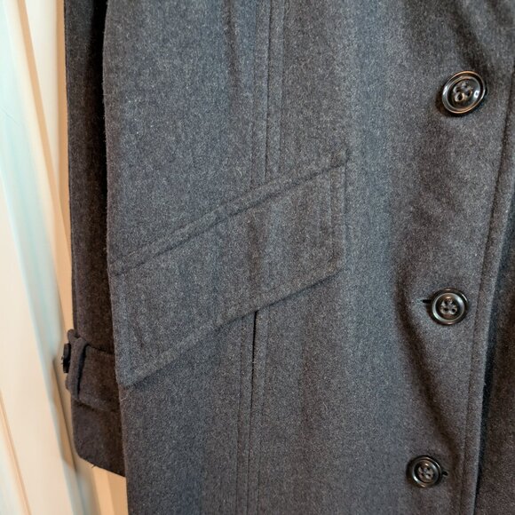 Vintage London Fog Wool Blend Full Length Coat | Women's, Charcoal Gray, Size 14 - Picture 4 of 15